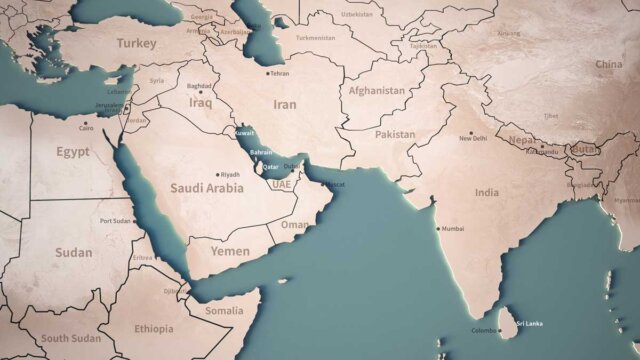 中東の地図のイラスト